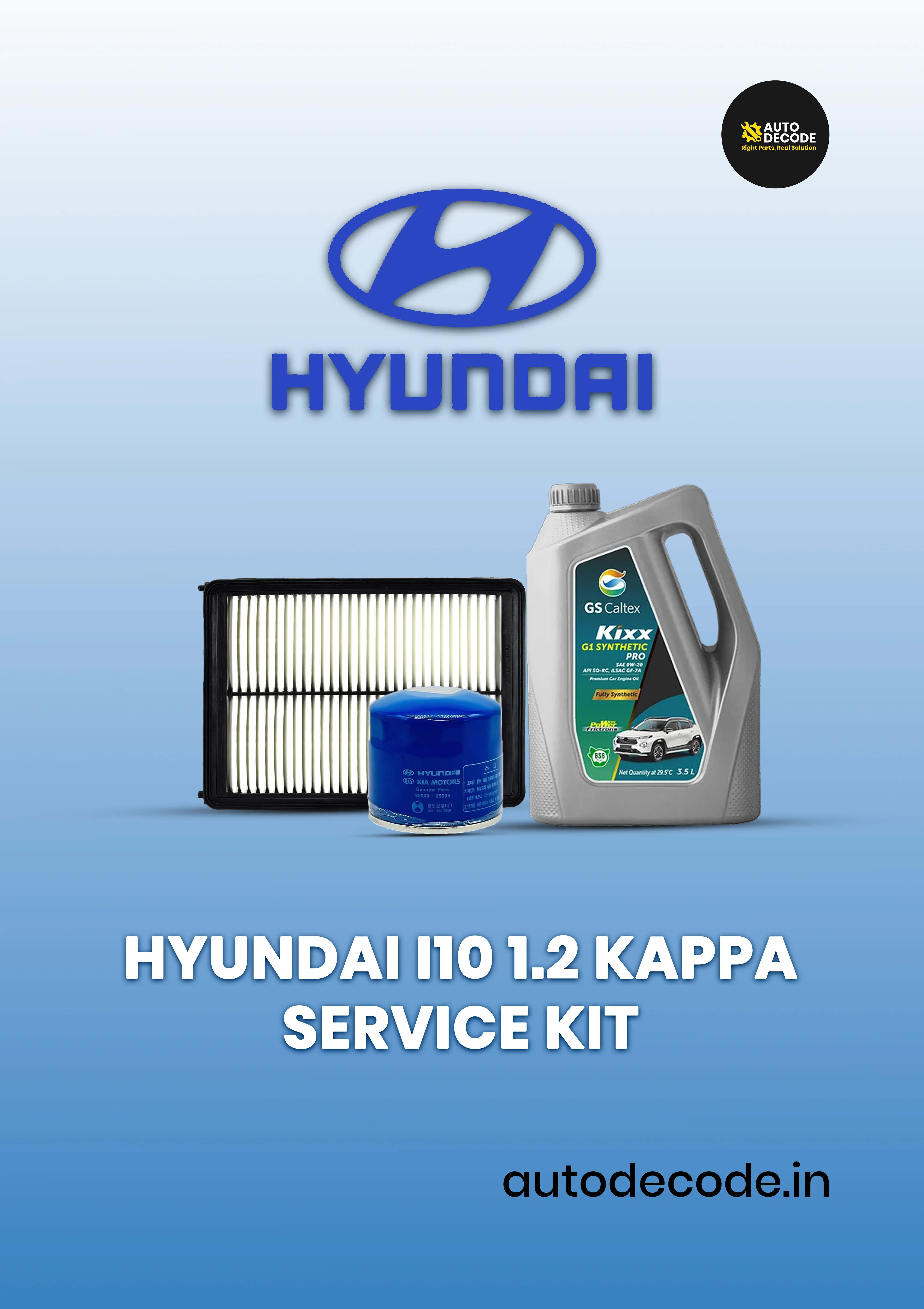 Hyundai i10 1.2 Kappa Service Kit with Caltex Oil (3.5L)